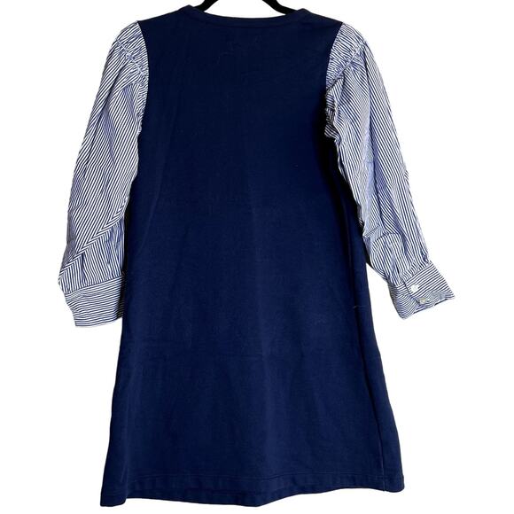 Free Assembly Mini Shift Dress Women Size XS Blue Long Sleeve Coastal Nautical - Picture 3 of 10